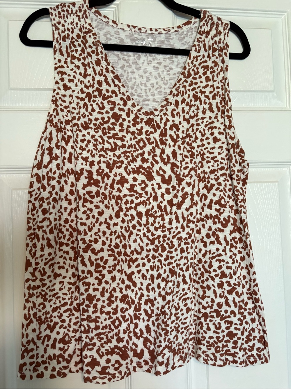 Maurices Brown and White V-Neck Animal Print Tank